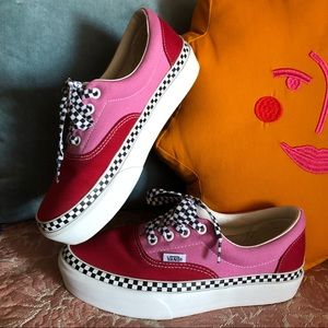 Vans Era Platform - Chili Pepper & Fuchsia - Checker Foxing & Checker Laces - 7